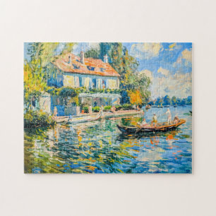 Haus am See mit Boot Puzzle