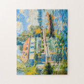 Haus am See mit Boot Puzzle (Vertikal)