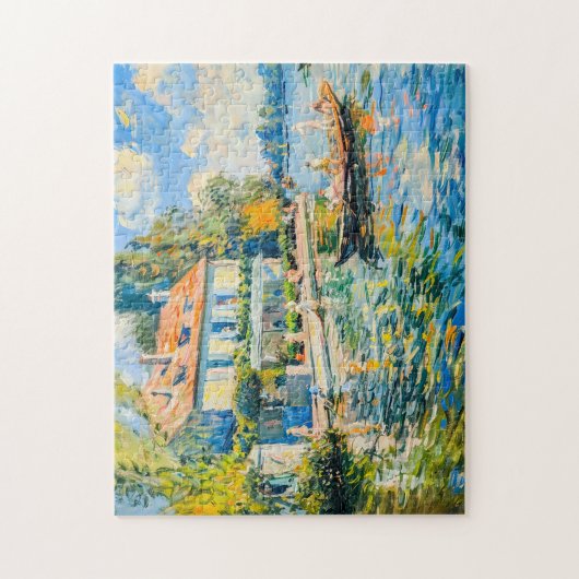 Haus am See mit Schiff Puzzle (Vertikal)