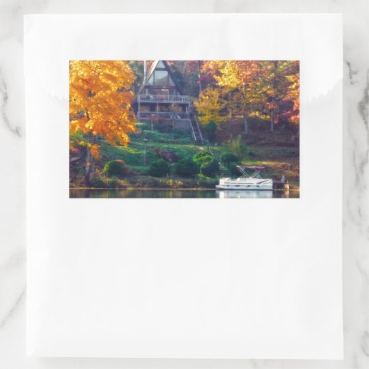 Haus am See Rechteckiger Aufkleber (Tasche)