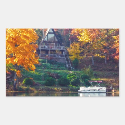 Haus am See Rechteckiger Aufkleber (Vorderseite)