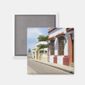 Haus am Straßenrand Magnet (Vorderseite/Rückseite)