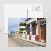 Haus am Straßenrand Postkarte (Vorne/Hinten)