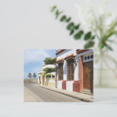 Haus am Straßenrand Postkarte (Stehend Vorderseite)
