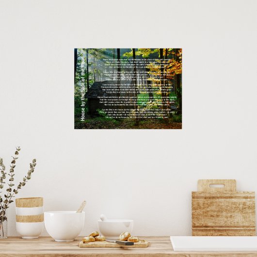 Haus an der Straßenseite Poster (Küche)