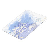 Haus: Aquarell gezeichnet Magnet (Linke Seite)