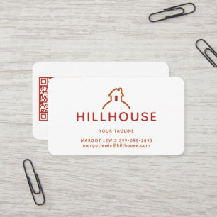 Haus auf dem Hügel Logo Immobilien oder Wohnkomple Visitenkarte