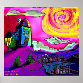 Haus auf dem Hügel Poster