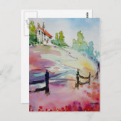 Haus auf der Postkarte des Hügels (Vorne/Hinten)