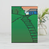 Haus auf einem grünen Hügel Einladung (Stehend Vorderseite)