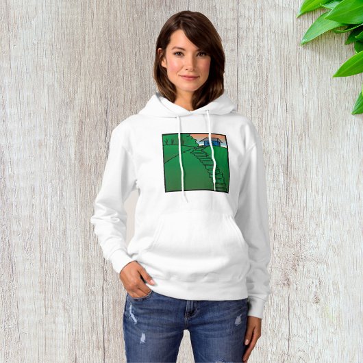 Haus auf einem grünen Hügel Hoodie