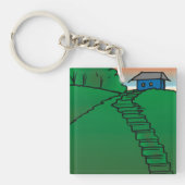 Haus auf einem grünen Hügel Schlüsselanhänger (Vorderseite)