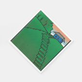 Haus auf einem grünen Hügel Serviette (Ecke)