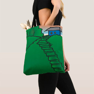 Haus auf einem grünen Hügel Tasche