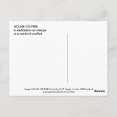 HAUS AUF FEUER POSTKARTE (Rückseite)