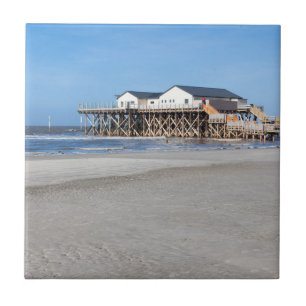 Haus auf Pfählen am Strand von St. Peter Ording Fliese
