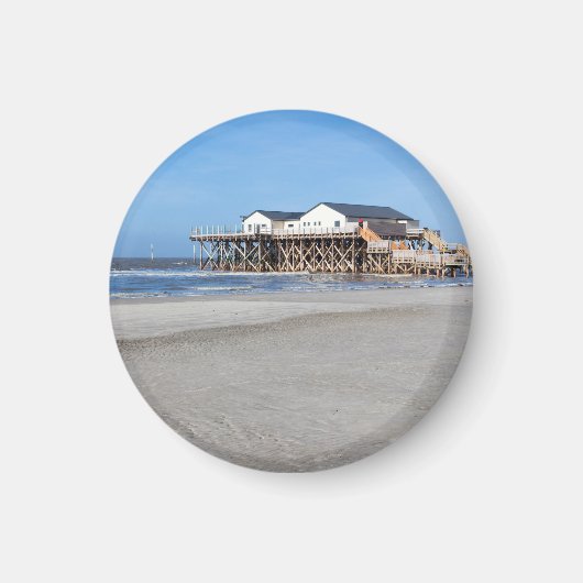 Haus auf Pfählen am Strand von St. Peter Ording Magnet (Vorne)