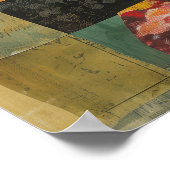 Haus aus einer Collage von Stücken und Texturen Poster (Ecke)