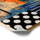 Haus aus einer Collage von Stücken und Texturen Poster (Ecke)