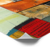 Haus aus einer Collage von Stücken und Texturen Poster (Ecke)