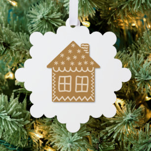 Haus aus Lebkuchen Ornament Karte