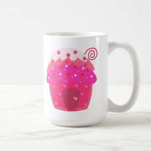 Haus aus rosa Cupcake Kaffeetasse