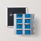 Haus blau gestrichen, Udaipur, Rajasthan, Indien Button (Vorne & Hinten)