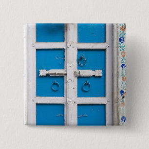 Haus blau gestrichen, Udaipur, Rajasthan, Indien Button