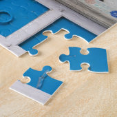 Haus blau gestrichen, Udaipur, Rajasthan, Indien Puzzle (Seite)