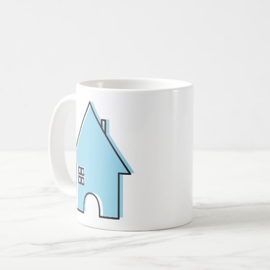 Haus (blau) kaffeetasse (Vorderseite Links)