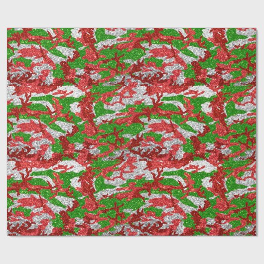 Haus der Camouflage Silver Xmas Muster Geschenkpapier (Flach)