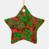 Haus der Camouflage Xmas Glitzer Camouflage Keramik Ornament (Vorne)
