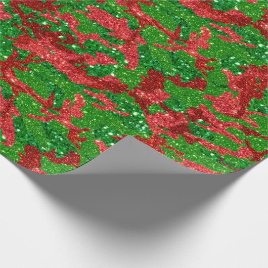 Haus der Camouflage Xmas Glitzer Geschenkpapier (Ecke)