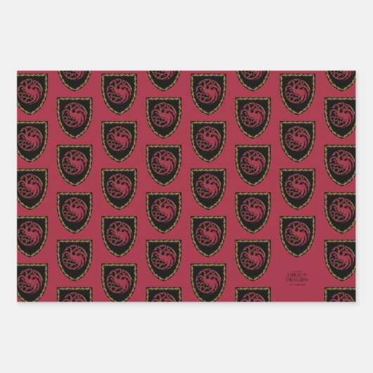 HAUS DER DRAGON Abzeichen Wrapping Paper Sheets Geschenkpapier Set (Vorderseite 2)