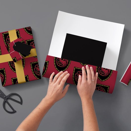 HAUS DER DRAGON Abzeichen Wrapping Paper Sheets Geschenkpapier Set