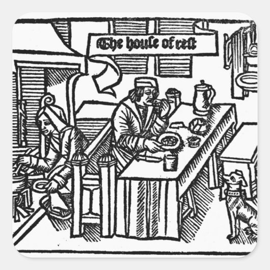 Haus der Erholung Quadratischer Aufkleber (Vorderseite)