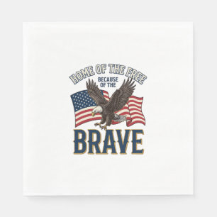 Haus der freien tapferen Adler-Patriotismus-Shirt- Serviette