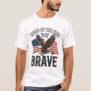 Haus der freien tapferen Adler-Patriotismus-Shirt- T-Shirt