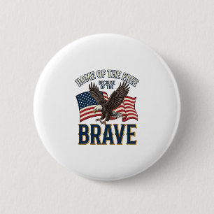 Haus der Freien Tapferer Adler Patriotisches Shirt Button
