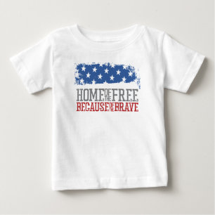 Haus der Freien wegen der Tapferen US-Flagge Baby T-shirt