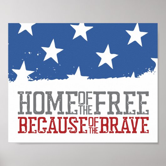 Haus der Freien wegen der Tapferen US-Flagge Poster (Vorne)