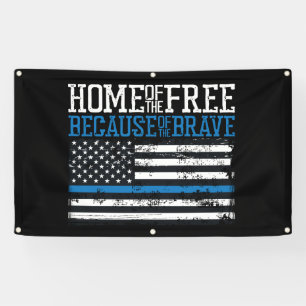 Haus der Freien wegen der Tapferen USA-Flagge Banner
