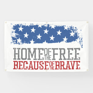 Haus der Freien wegen der Tapferen USA-Flagge Banner