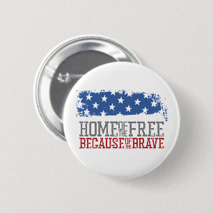Haus der Freien wegen der Tapferen USA-Flagge Button