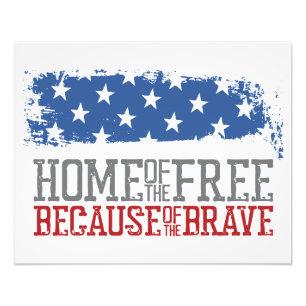 Haus der Freien wegen der Tapferen USA-Flagge Fotodruck