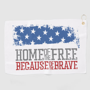 Haus der Freien wegen der Tapferen USA-Flagge Golfhandtuch