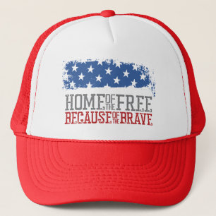 Haus der Freien wegen der Tapferen USA-Flagge Truckerkappe