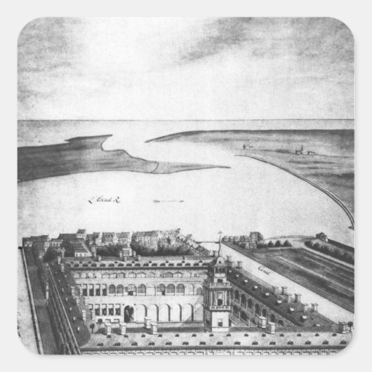 Haus der Hanse, Antwerpen Quadratischer Aufkleber (Vorderseite)