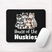Haus der Huskies Niedliche Wasserfarbe Welpe Huski Mousepad (Mit Mouse)
