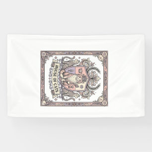 Haus der Katzen Katzen Heraldik Wappen Vintage Banner